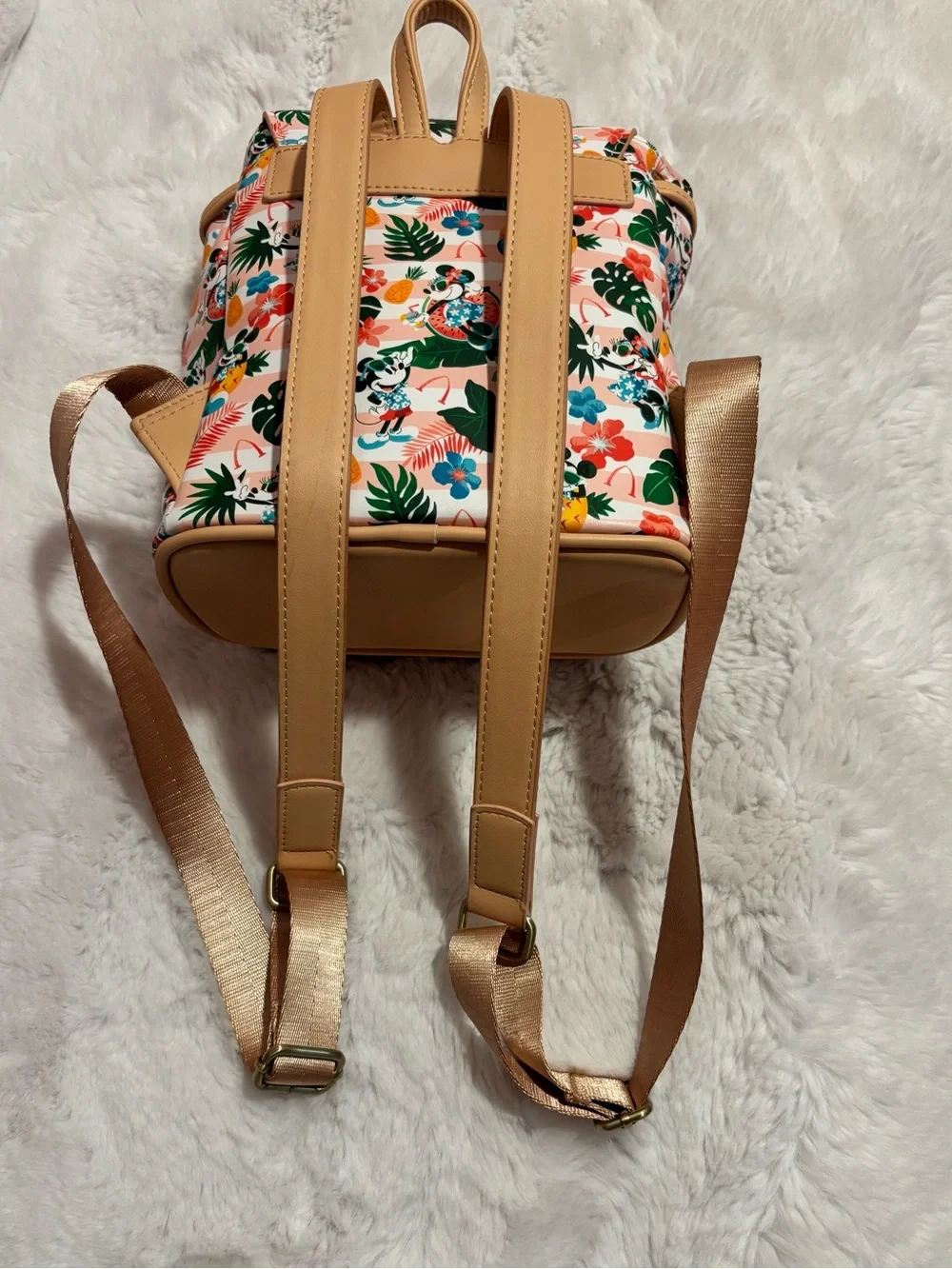Disney Aulani Resort Loungefly Mickey Minnie Tropical Mini Drawstring Backpack